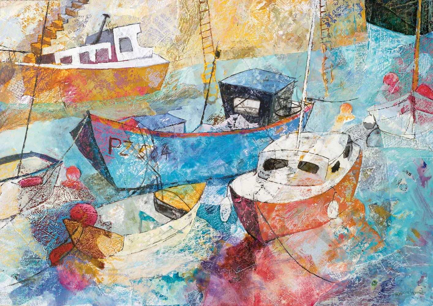 Blue fishing boat, Mousehole