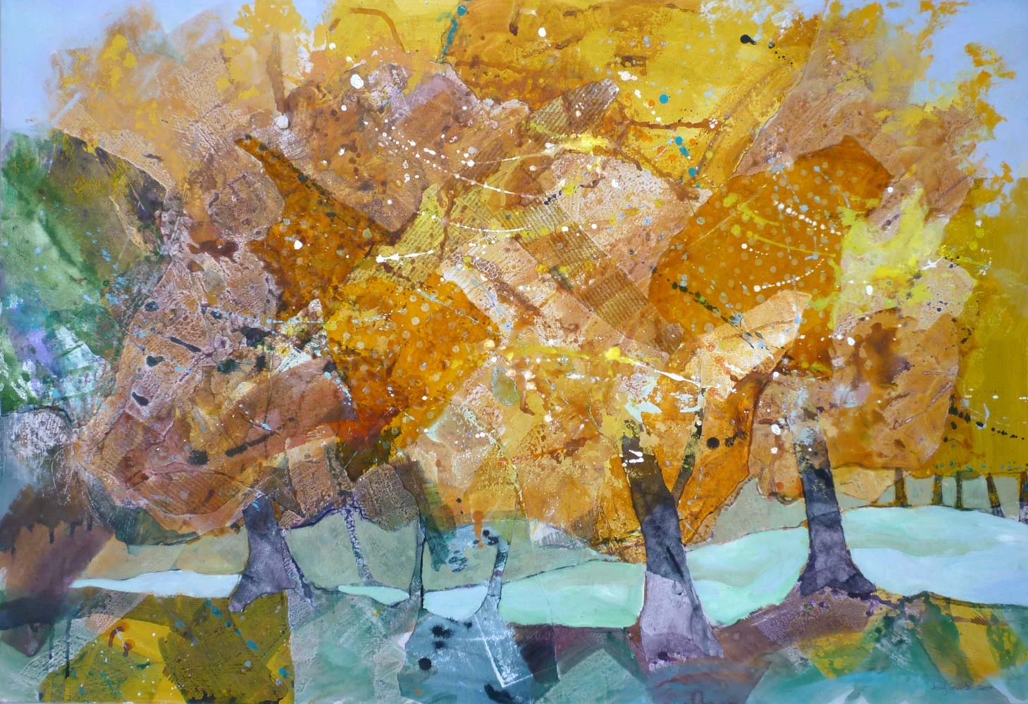 Group of colourful trees