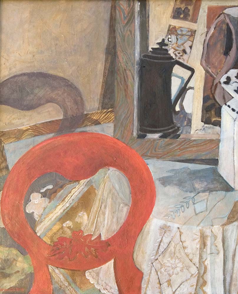 Still life with red chair