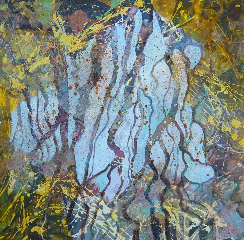 Trees reflected in the stream