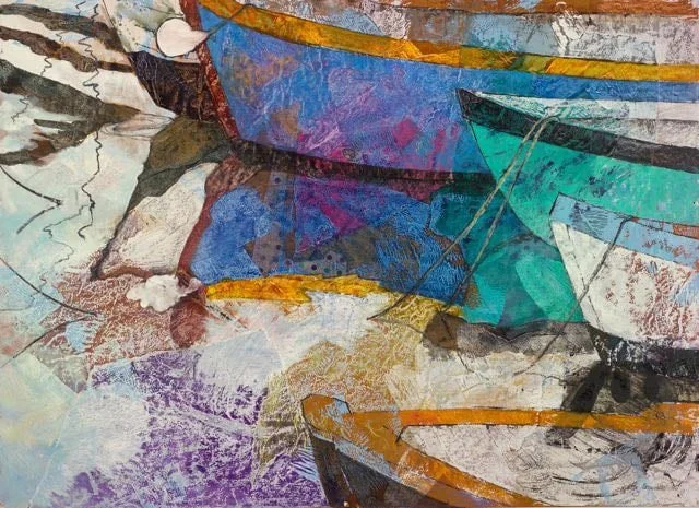 Blue boat reflections, Mousehole