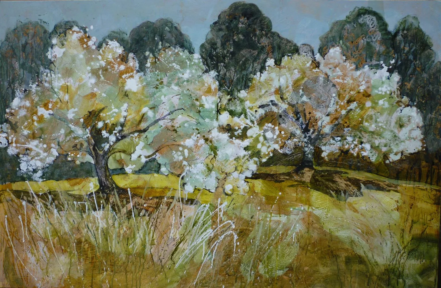Apple blossom time 32''x48'' Mixed media SOLD