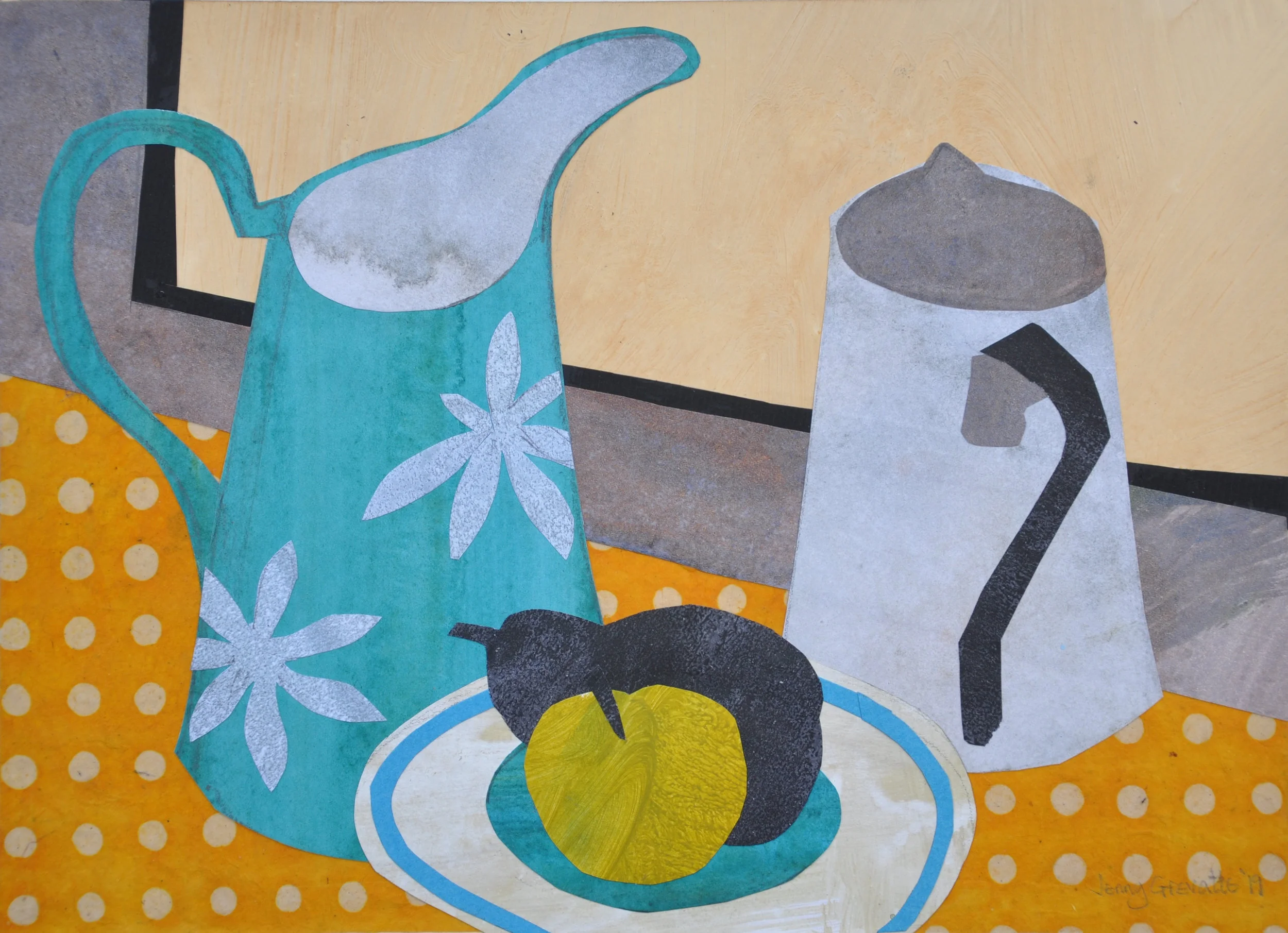 Jug and fruit still life