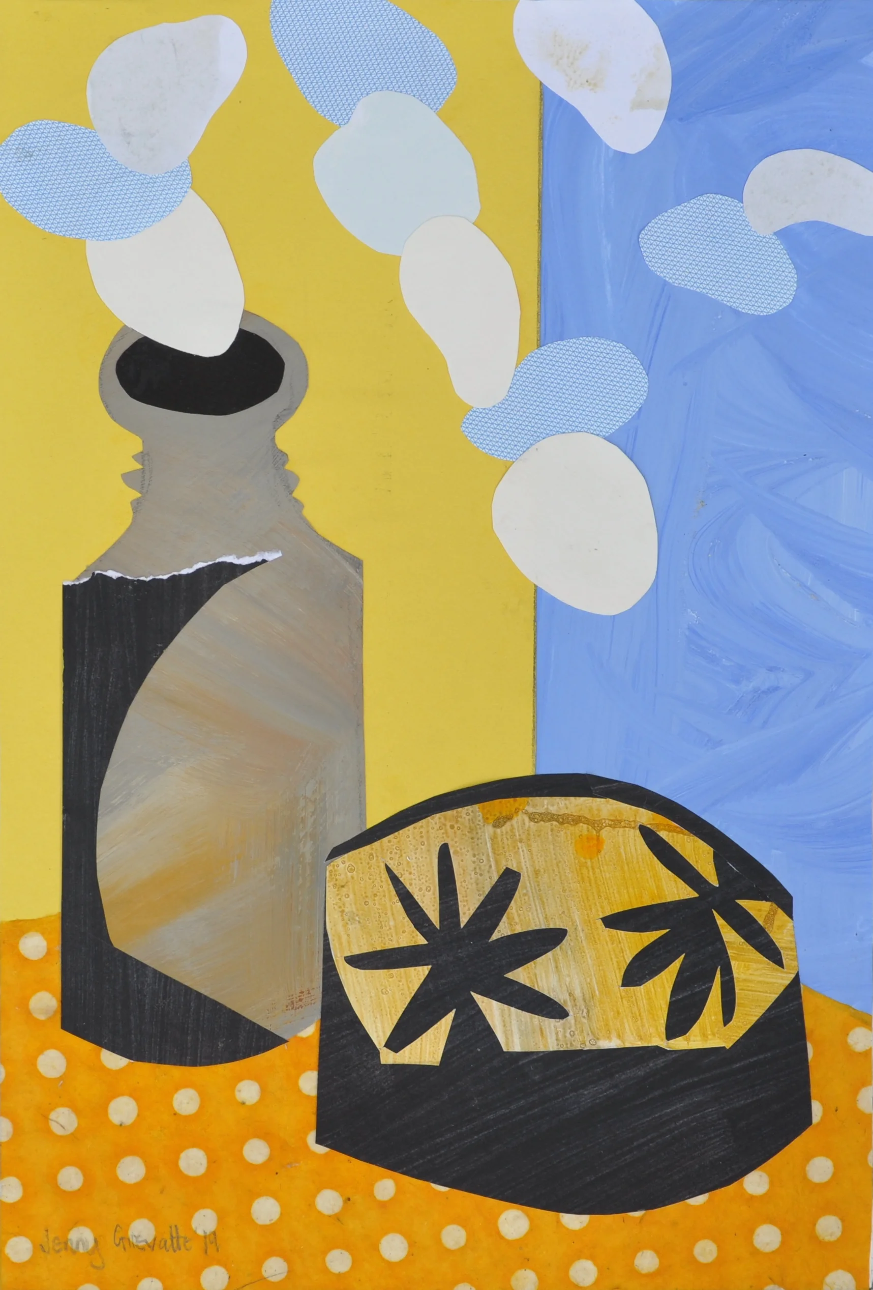 Blue and yellow still life