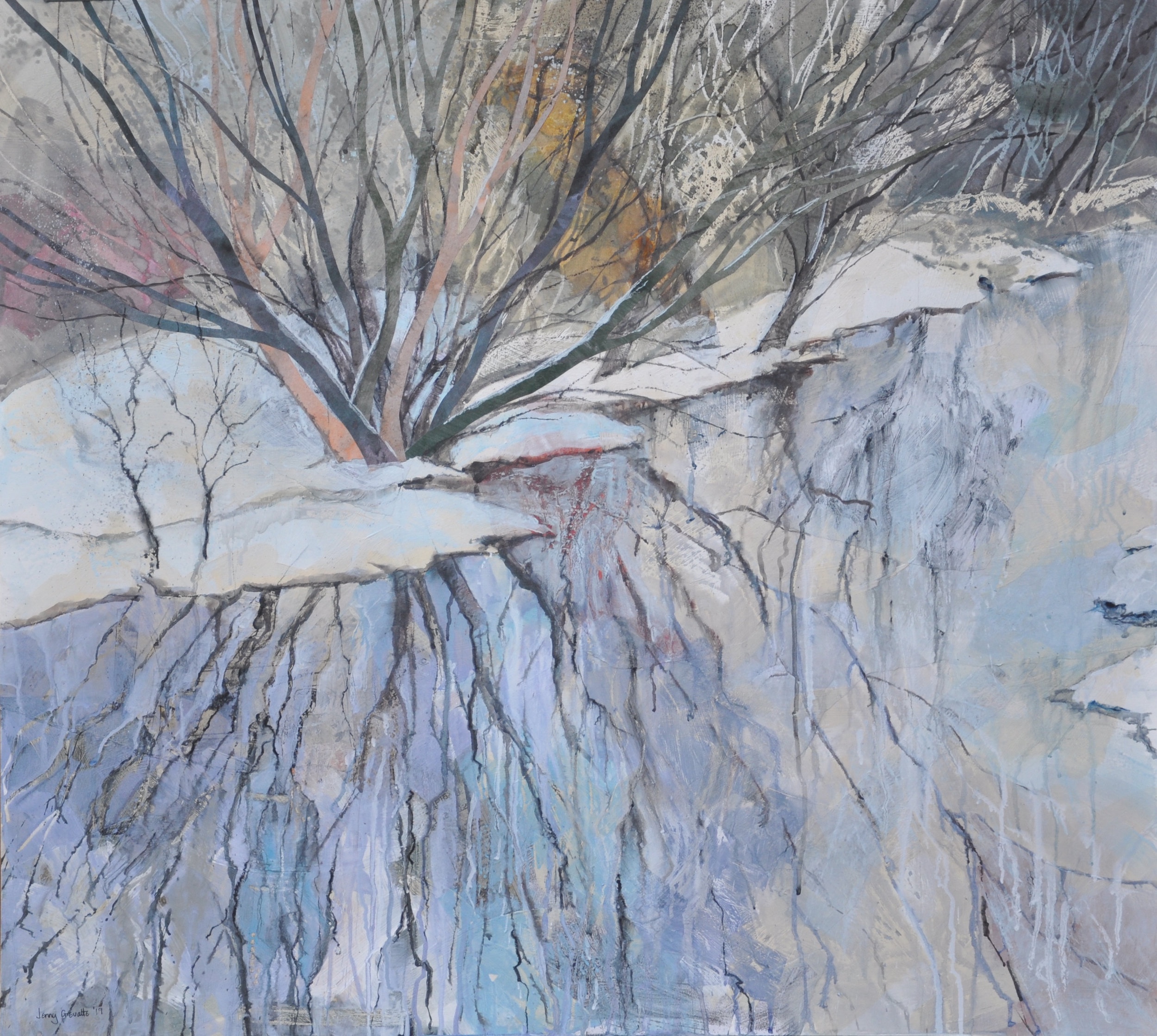 Wintry tree reflections