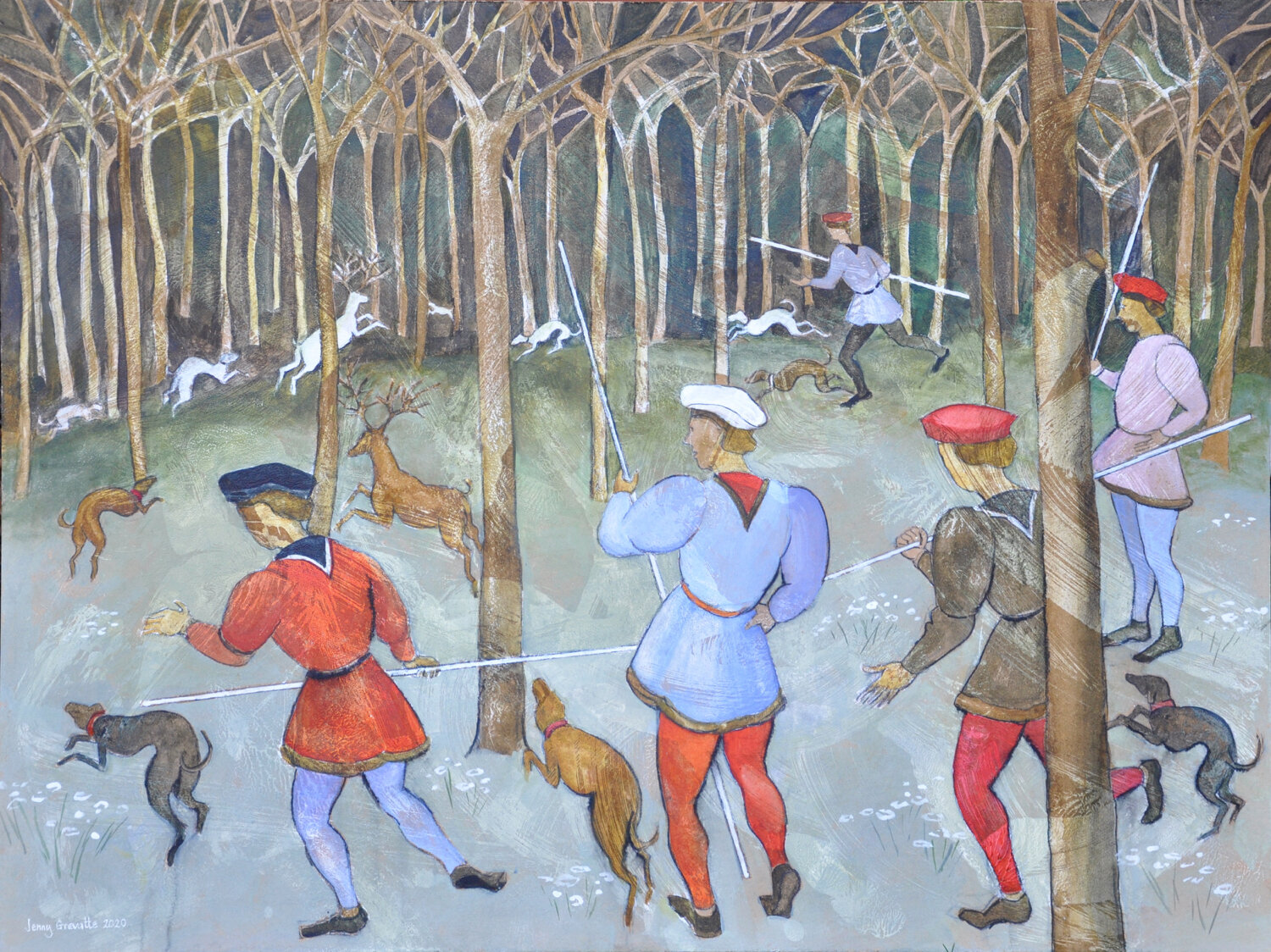 After Uccello's "Hunt in the Forest " 