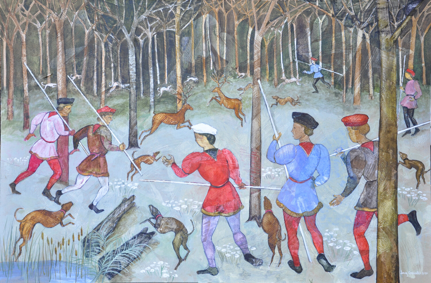 Tribute to Uccello's "Hunt in the Forest"