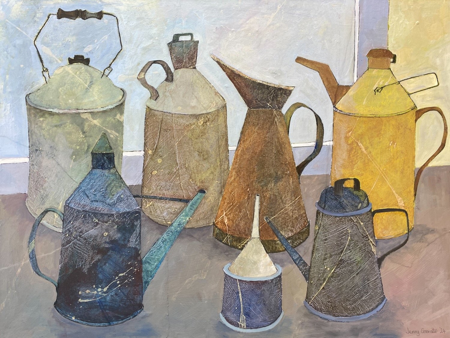 Group of old oil cans