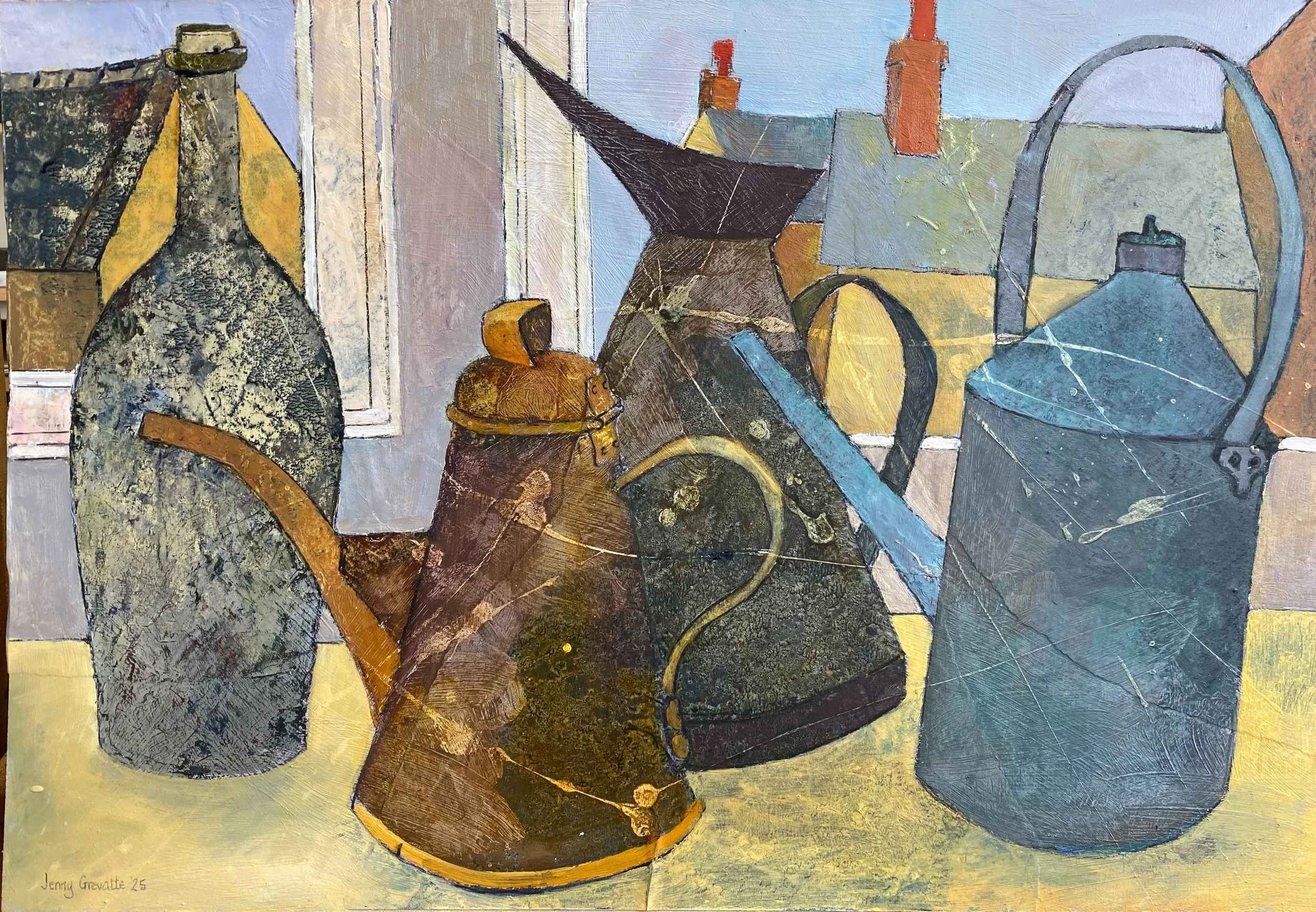 Three cans and a bottle