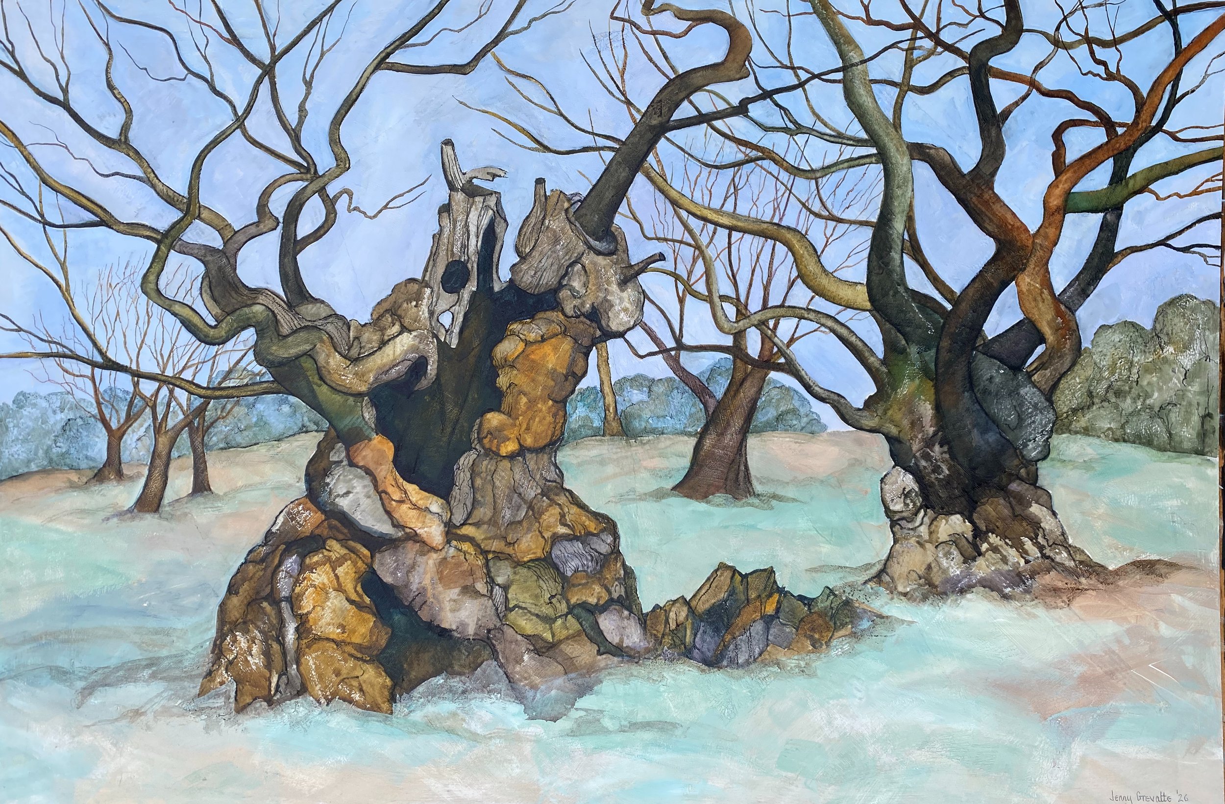 Portrait of  two Bradgate oaks