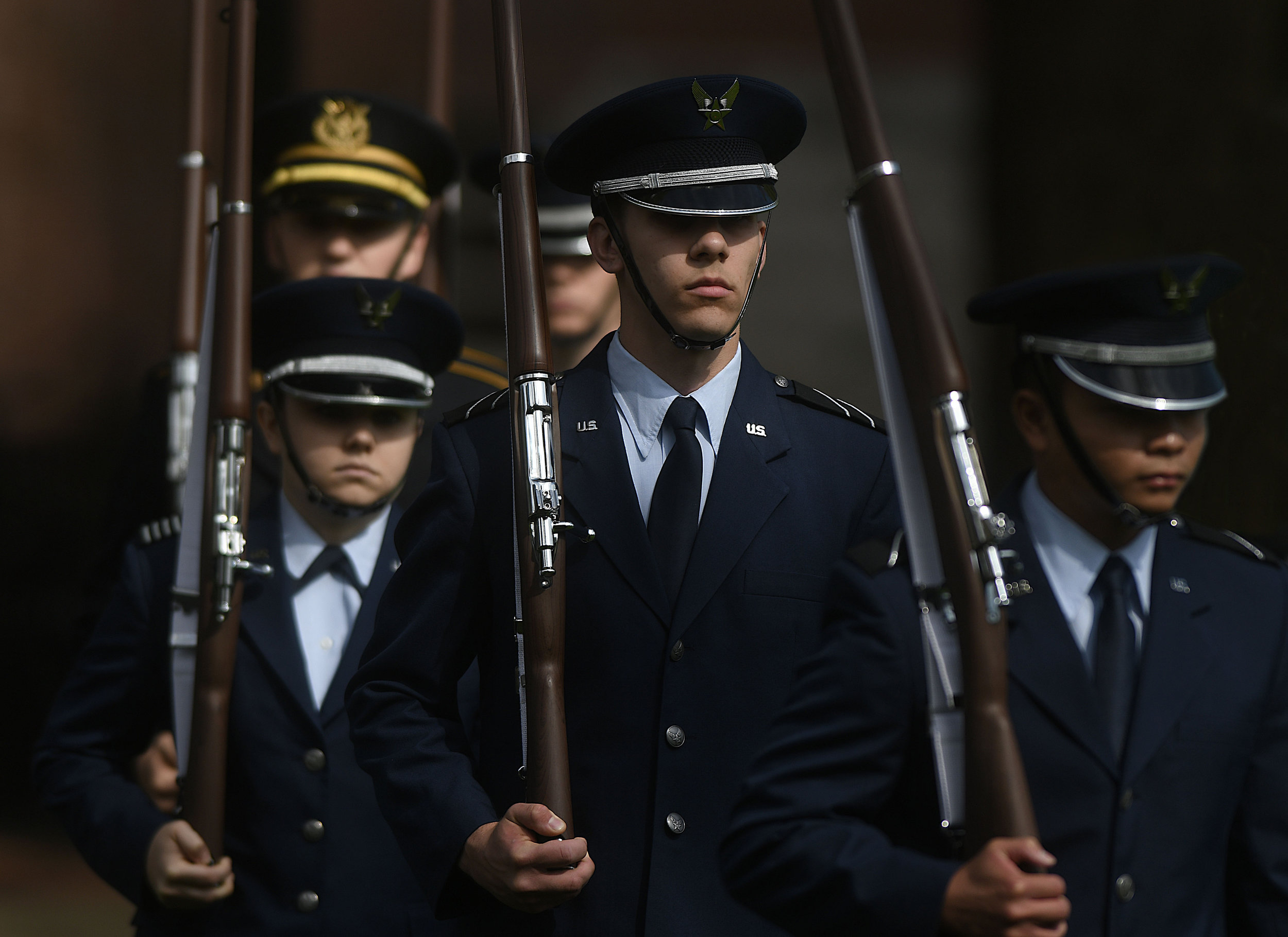  Members of various branches in Mizzou’s ROTC perform in joint ceremony in Columbia, Mo. on May 4, 2018.  