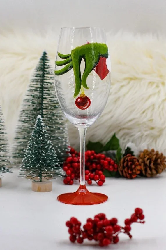 Make Your Own Grinch Wine Glass