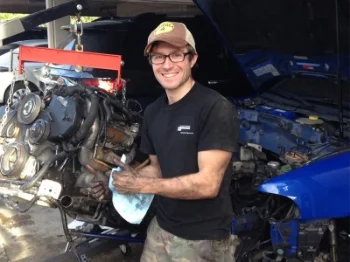 Gabe on his down time - building fast cars.