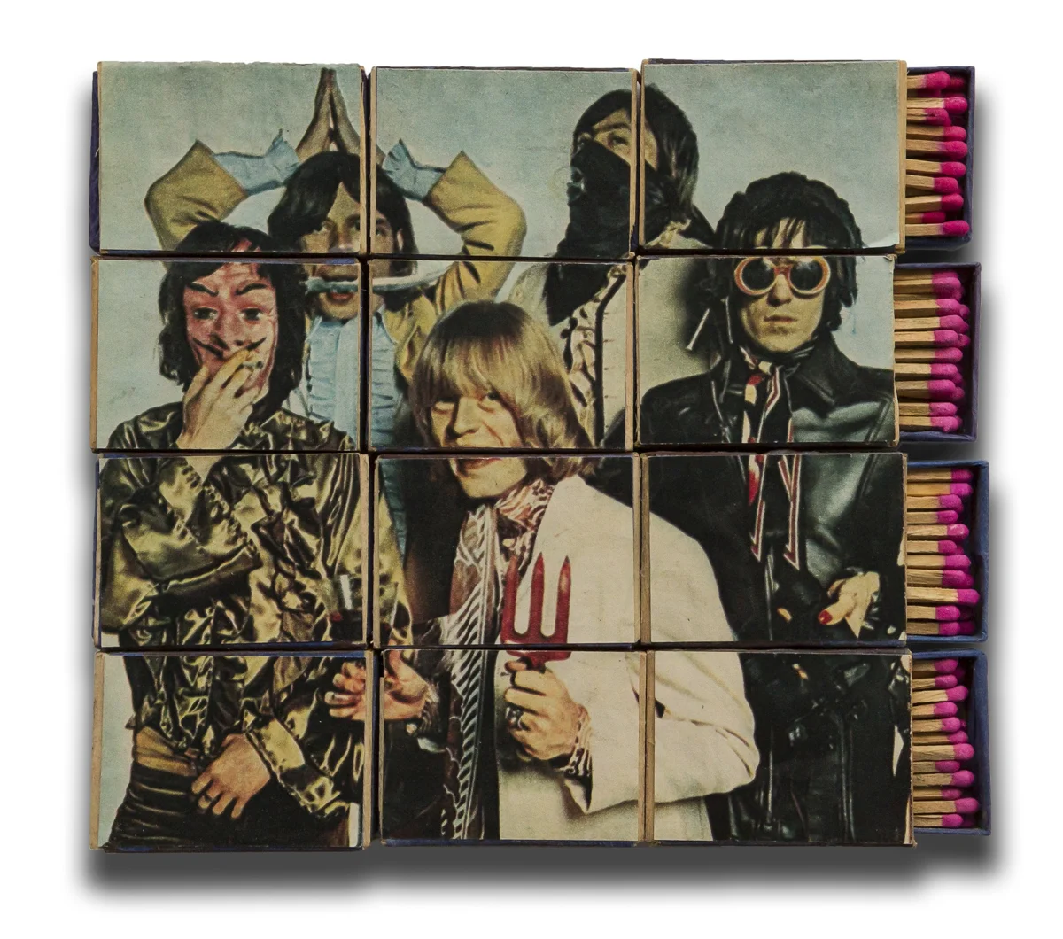 Marko Pogačnik (OHO group), Rolling Stones Matchboxes, 1967, mixed media, matchboxes.