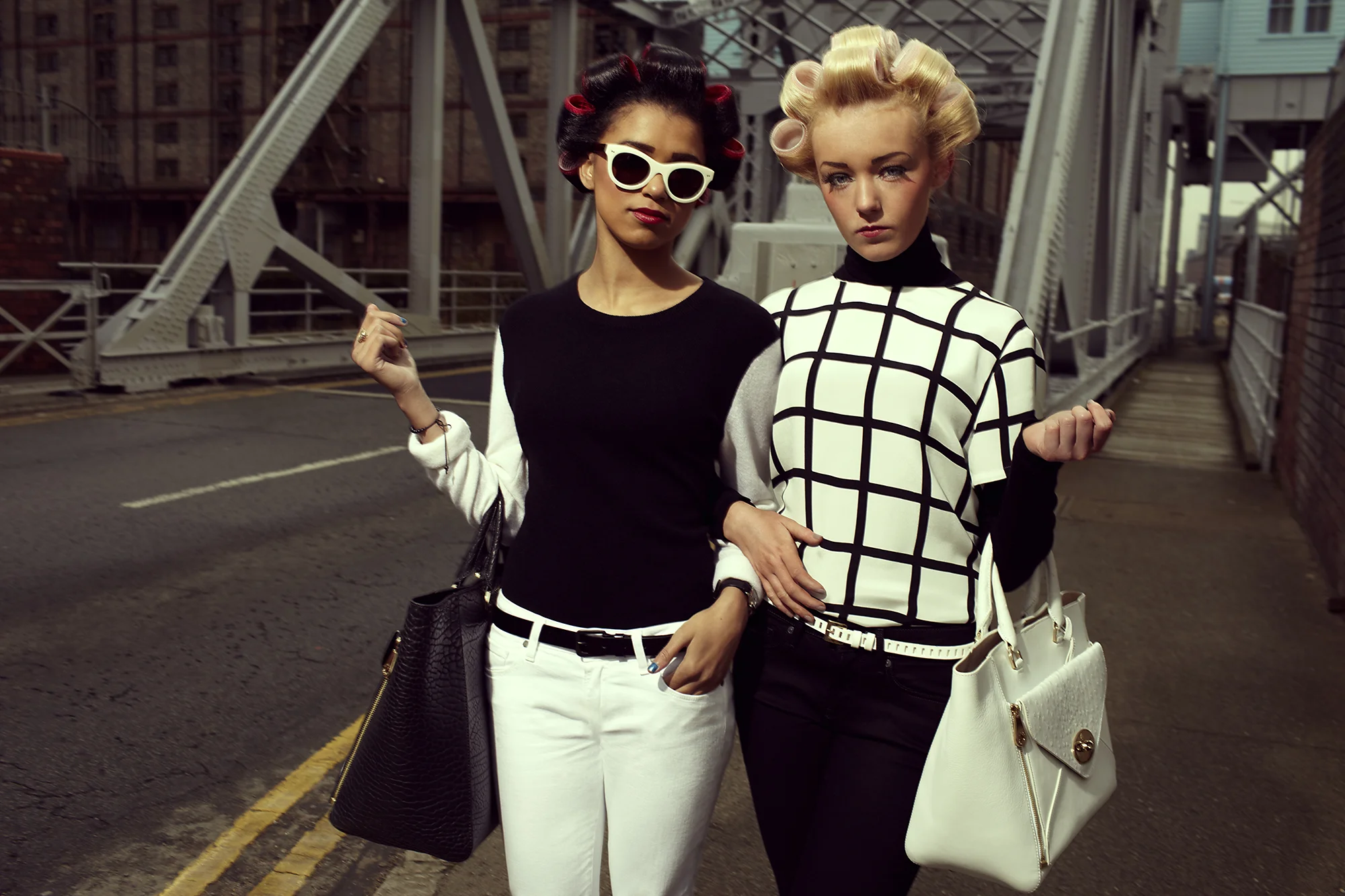 Photograph by Alice Hawkins, Derrin Crawford & Demi-Leigh Cruickshank in 'The Liver Birds' LOVE magazine, Liverpool, 2012