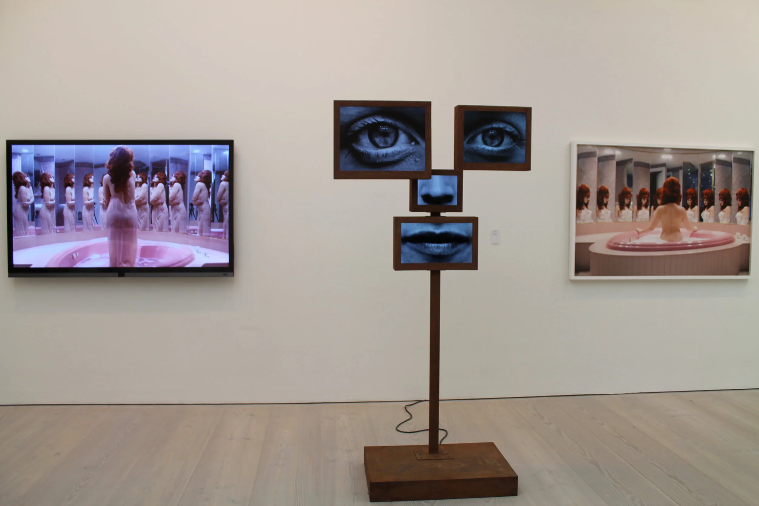 (Left and Right) Juno Calypso ‘The Honeymoon Suite’ (2015) (centre) Charlotte Colbert ‘Self-Delusion’ (2017)