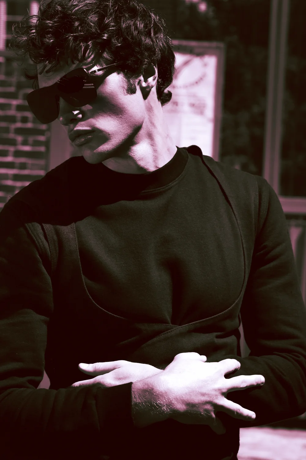 Sunglasses Chanel , Black Jumper Nasir Mazhar.
