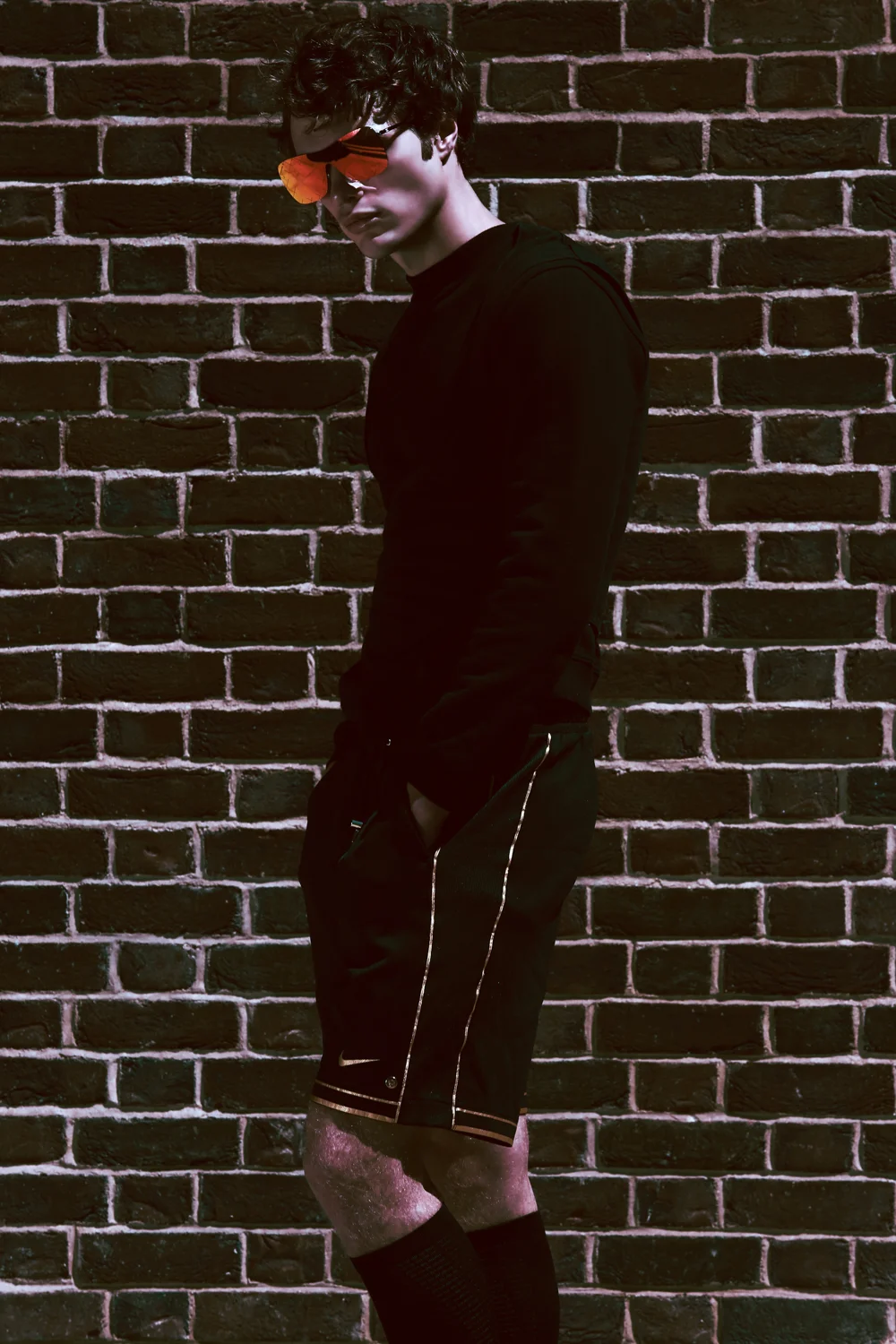 Sunglasses Chanel , Black Jumper Nasir Mazhar, Black Shorts & Socks Nike.