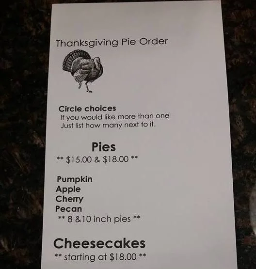 Order Your Thanksgiving Treats Now!