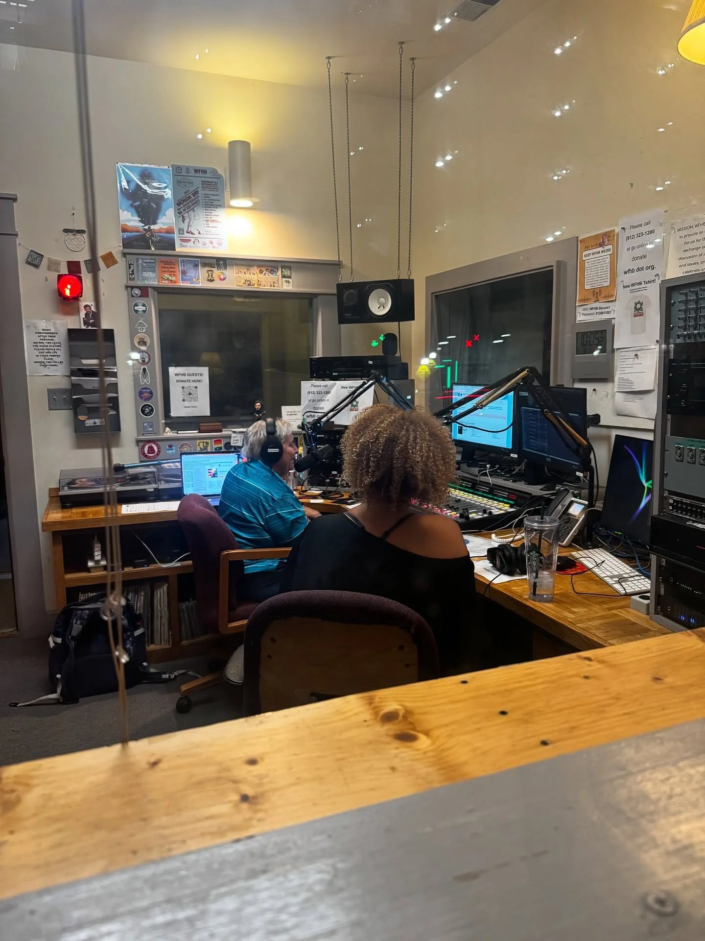 Didn&rsquo;t take a single picture while on @wfhb last night! But grateful for friends walking by to capture it 🤣🤣 3 songs from the new album got their debut last night! 🤩❤️

@wfhb is doing its fund drive right now if you can, help support our loc