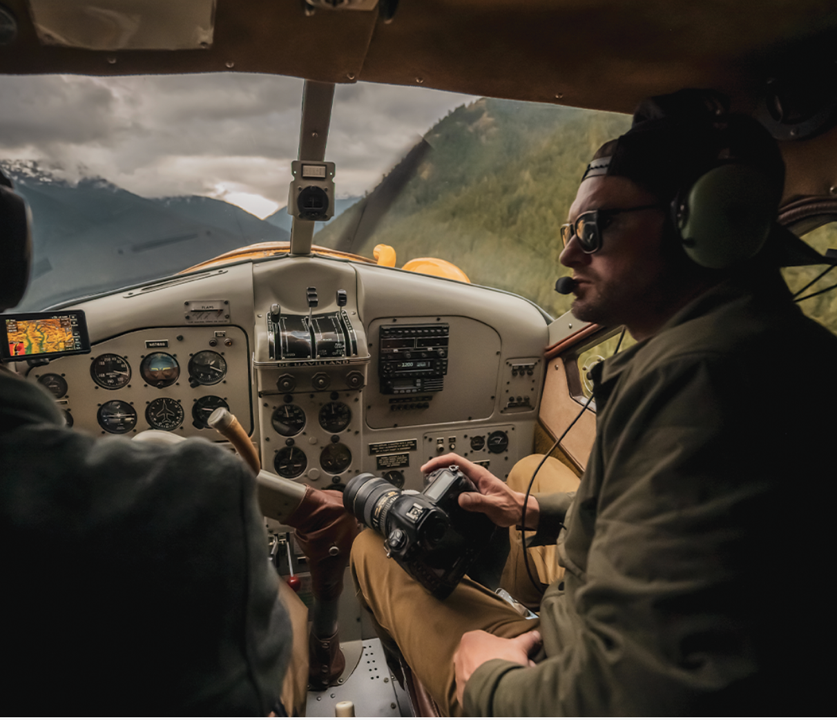  Sitka gear man flying float plane in pacific northwest hunting trip 
