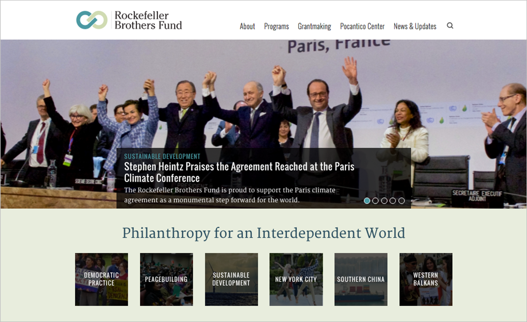 Rockefeller Brothers Fund Website