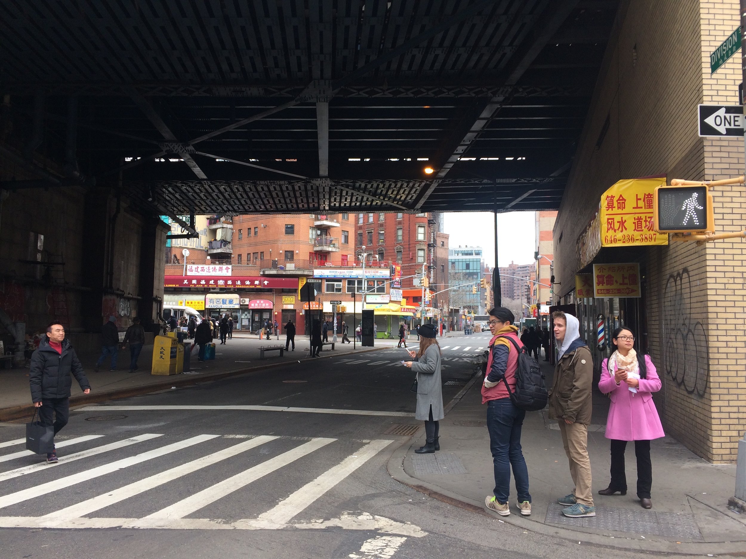 Division Street, under the Manhattan Bridge
