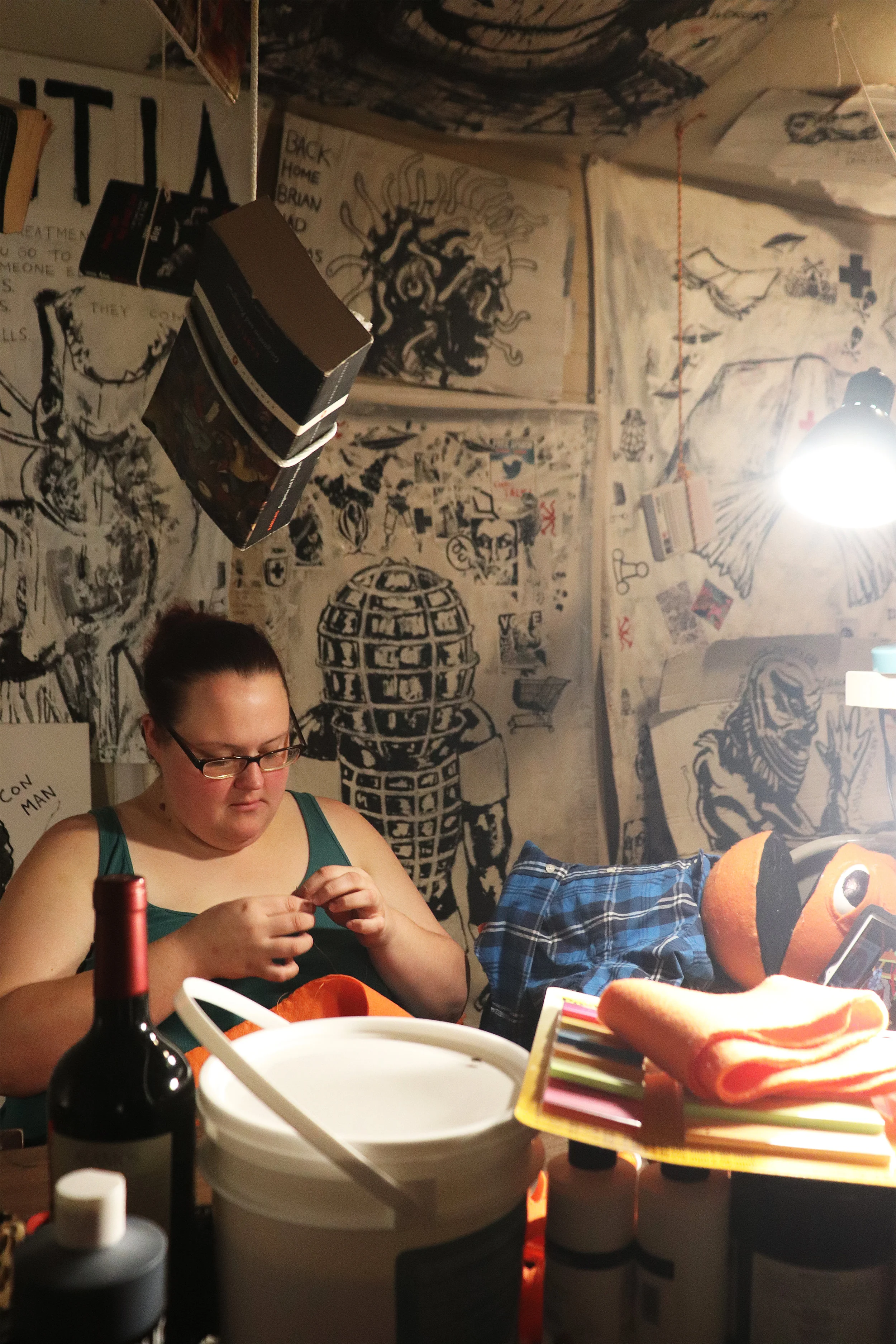 Tish Markley working on the Anachs project in Gateway District Las Vegas studio (October 2018)