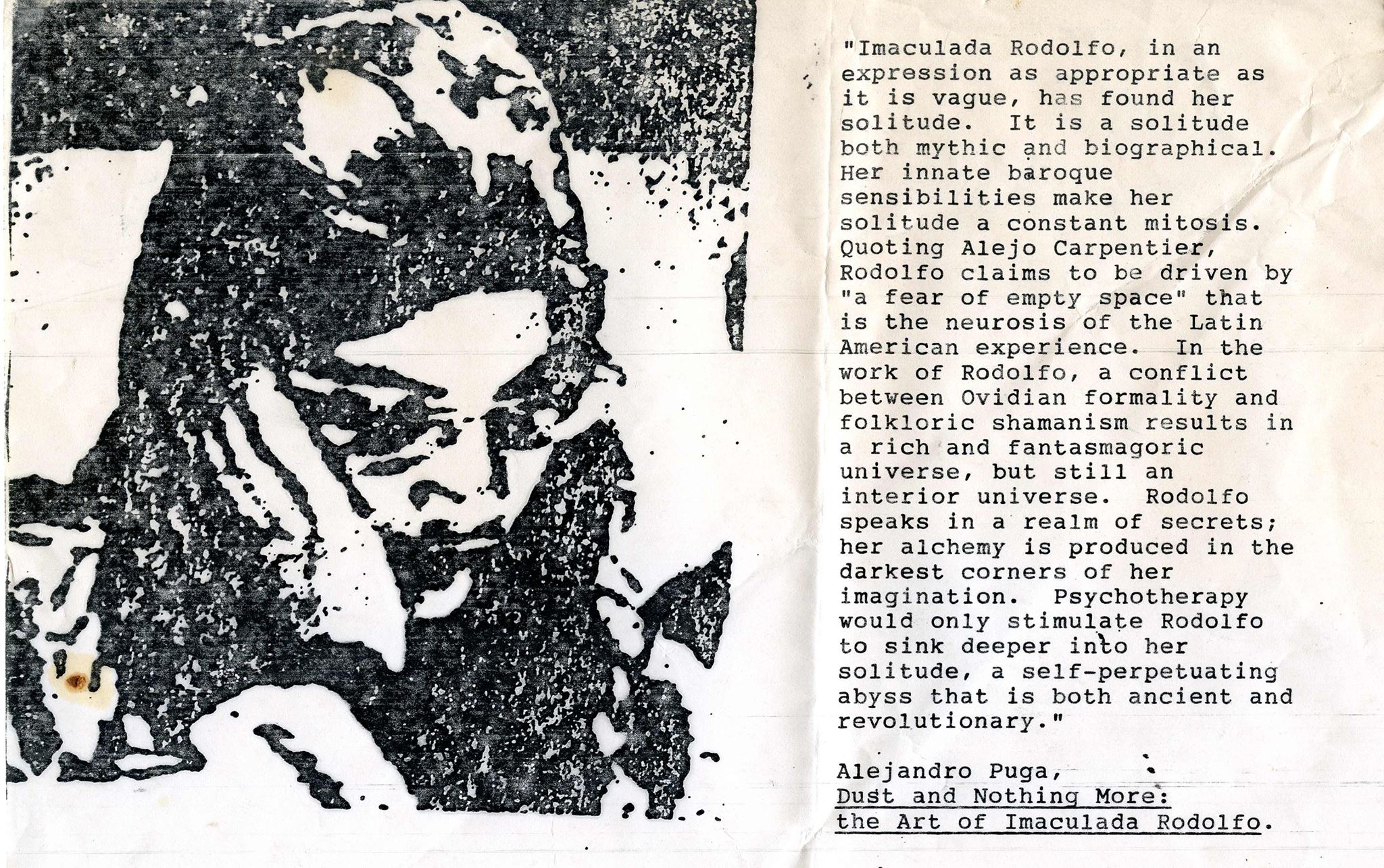 The fictional artist Immaculata Rudolofo (with Alejandro Puga, 1997-1998)