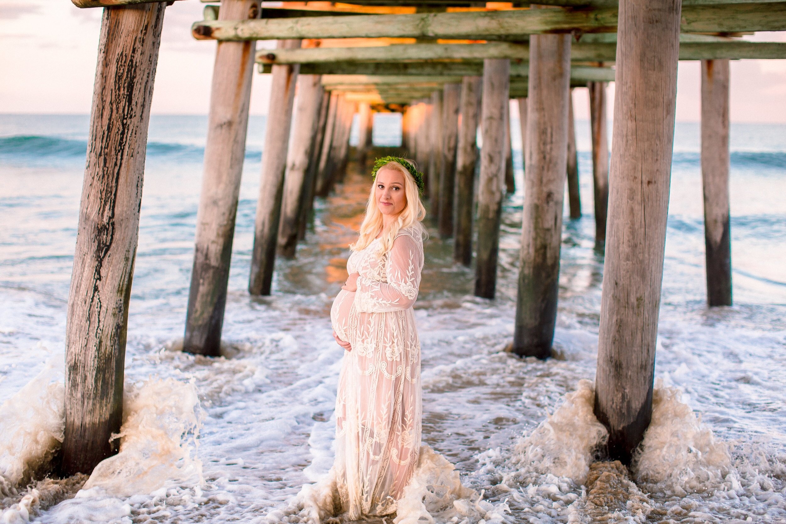 Sandbridge Maternity Sunset shoot in Virginia Beach VA