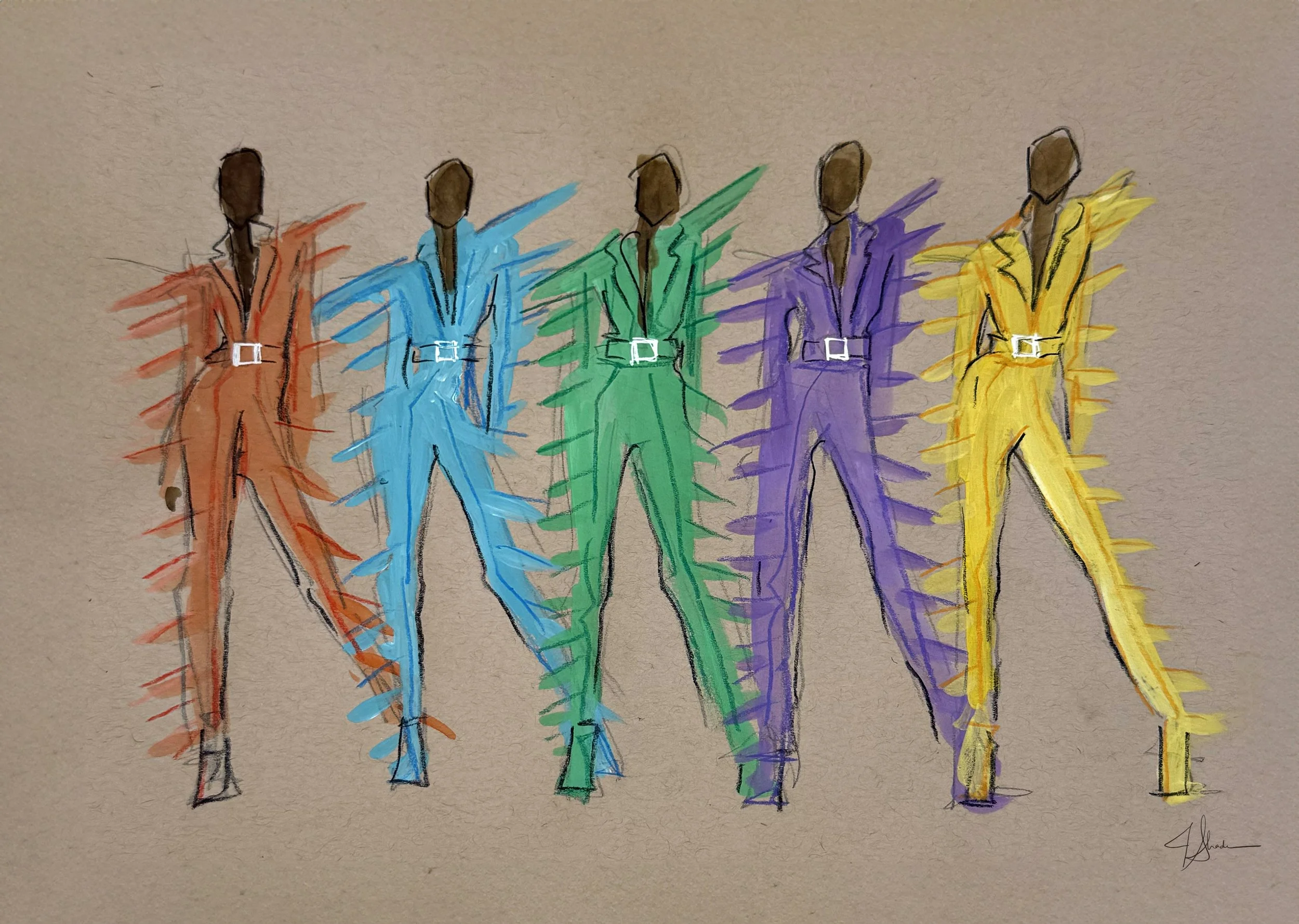 I Love Boosters Fashion Illustration 