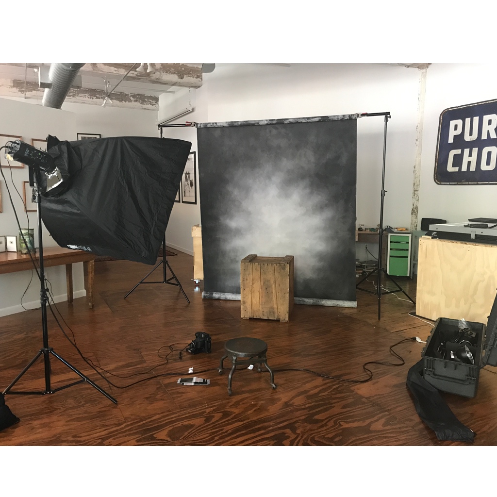 setting up for the photo booth