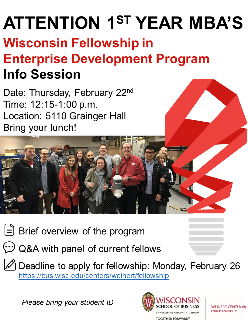 Brown Bag Info Session for the Wisconsin Fellowship in Enterprise Development Program