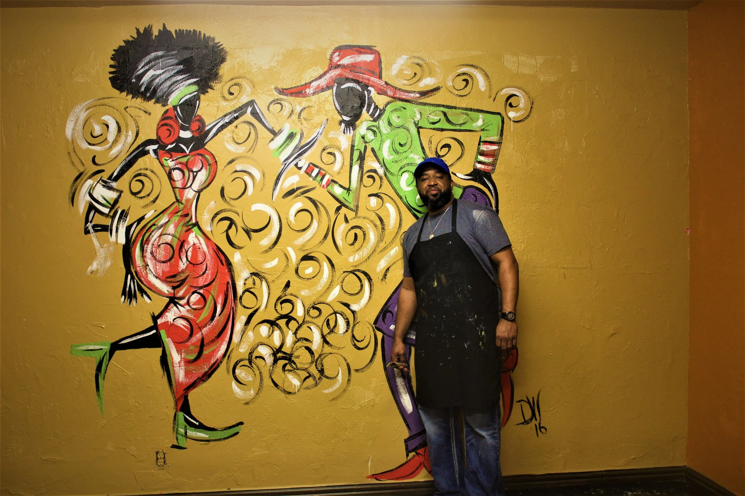 The artist who is responsible for all of the art work in Perna's. He also does paint parties. (be on the look out for an update with his information)