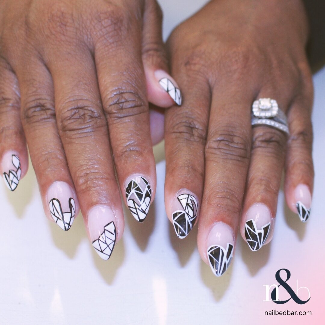 As if it was supposed to be &quot;stained glass&quot;. Touch up. #nailbedbar #luminary #gelmanicure #dcnailsalon #dmv #blackowned #apresgelx