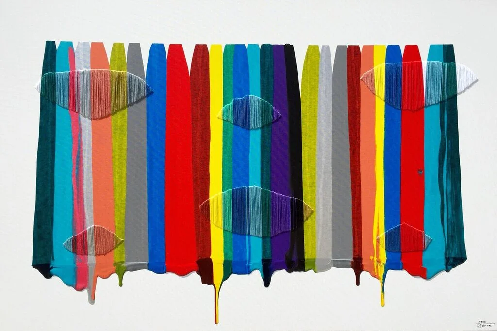  Fils I Colors CCXLV &nbsp;| &nbsp;mixed media on canvas &nbsp;| &nbsp;30 x 45 inches | SOLD 