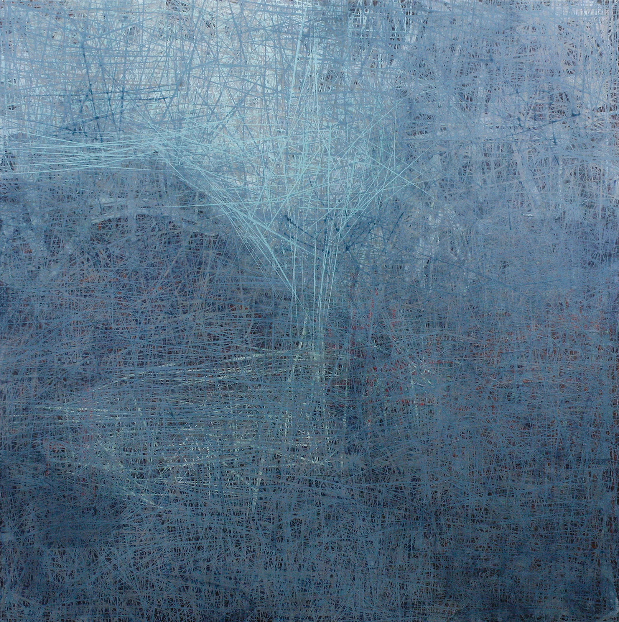 Blue Hymn, acrylic on panel with resin, 36x36 inches, SOLD