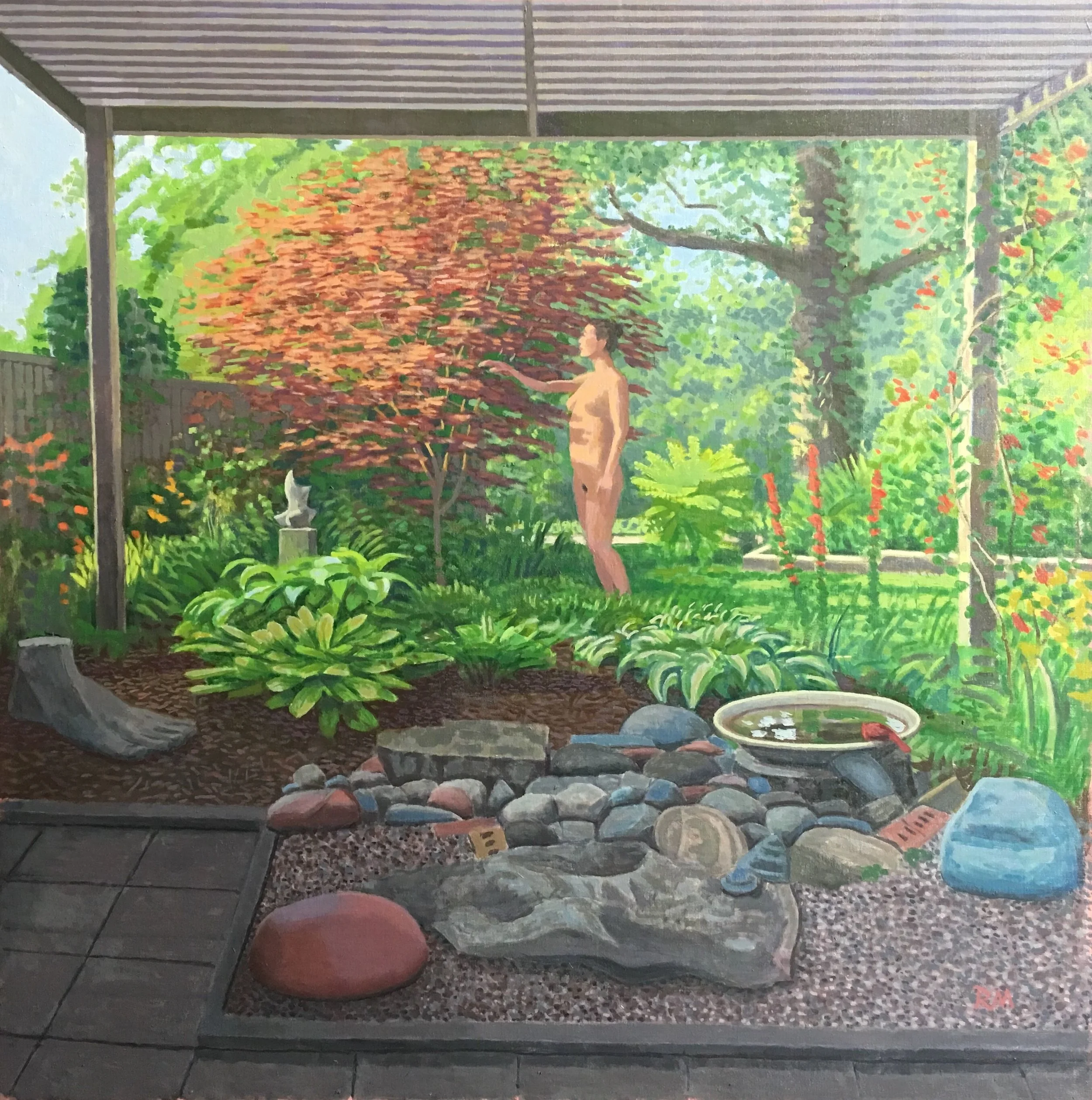 “Anna in the Garden,” oil on canvas, 48 x 48 inches