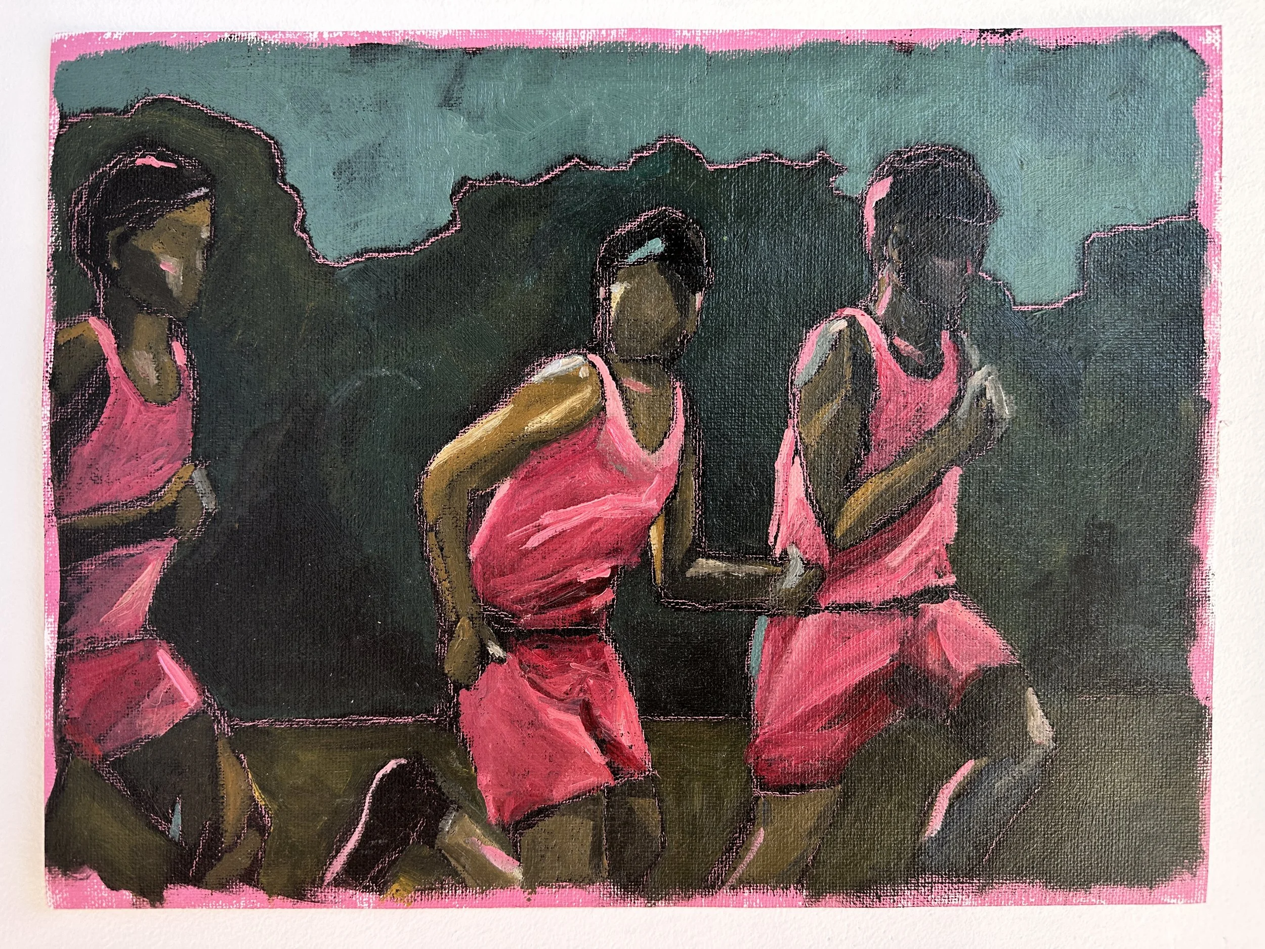   Running Study III , oil on canvas paper, 8.5 x 11 inches, 2022 