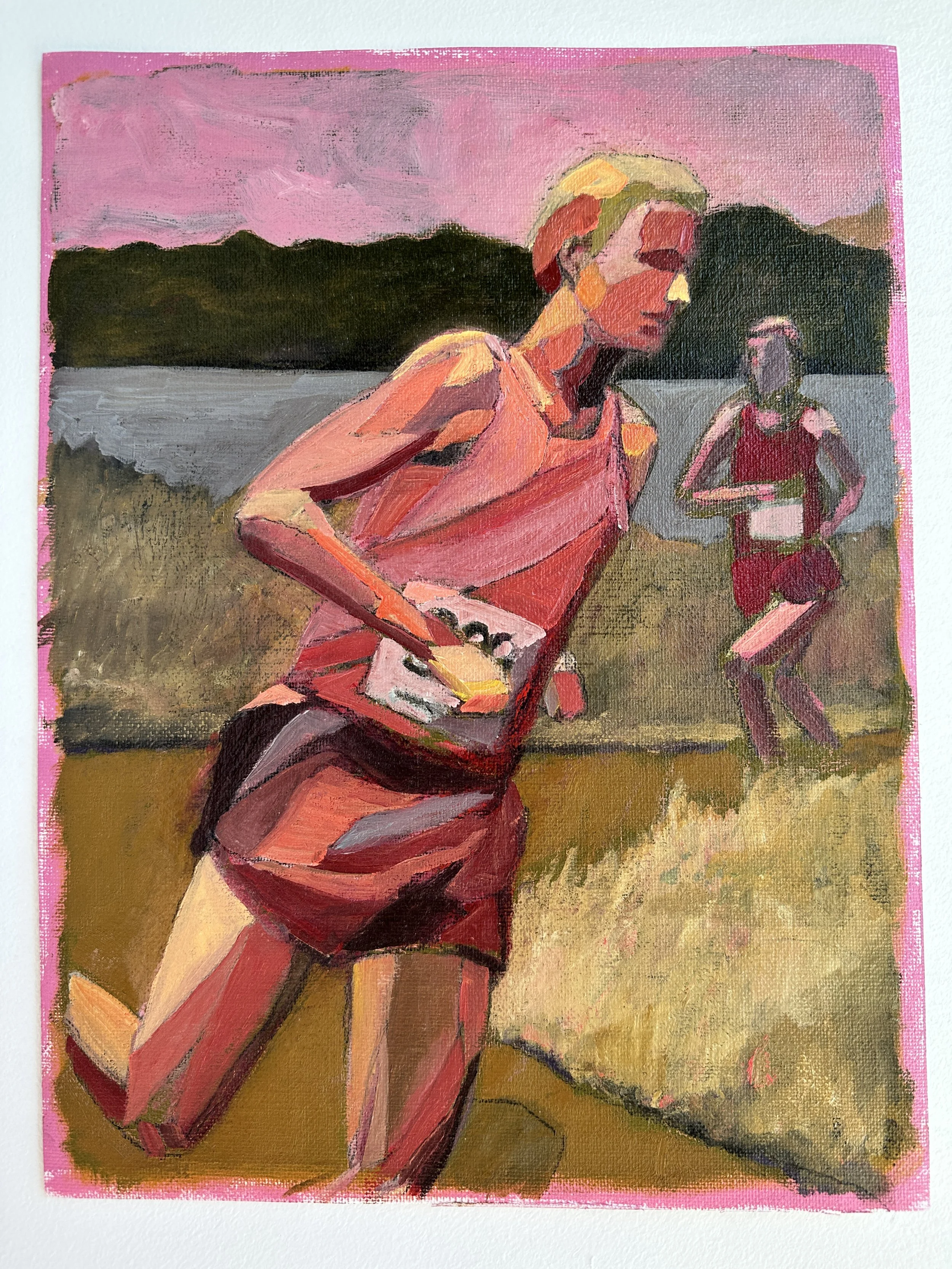   Running Study VII,  oil on canvas paper, 8.5 x 11 inches, 2022 