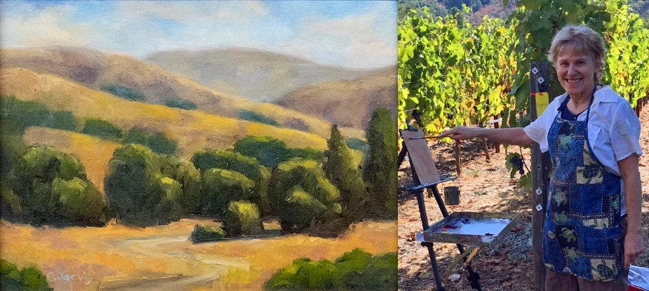 Carolyn Jarvis's paintings are available at the Artisans' Co-op.
