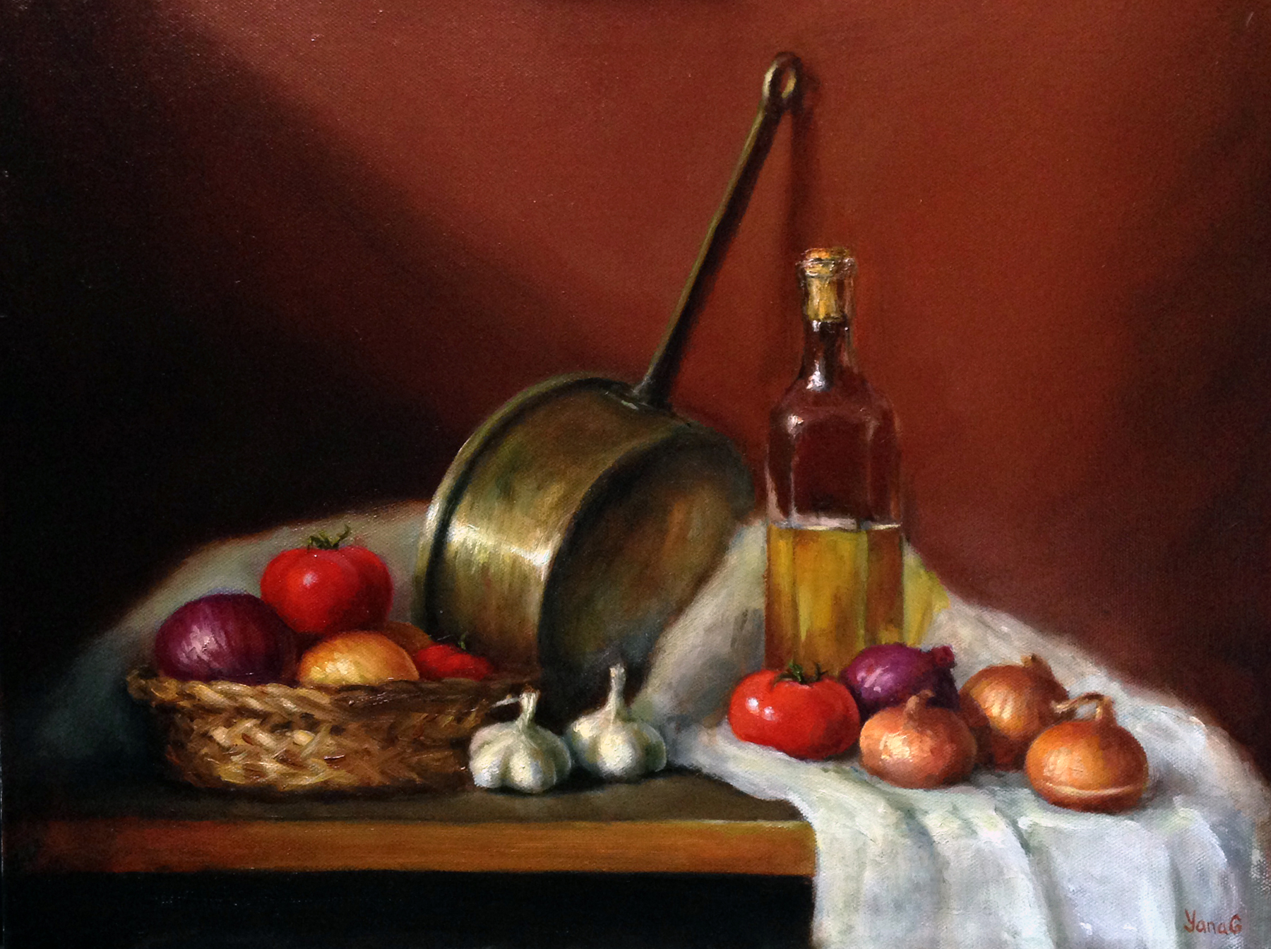 Still life with vegetables 14x18 Oil on canvas 