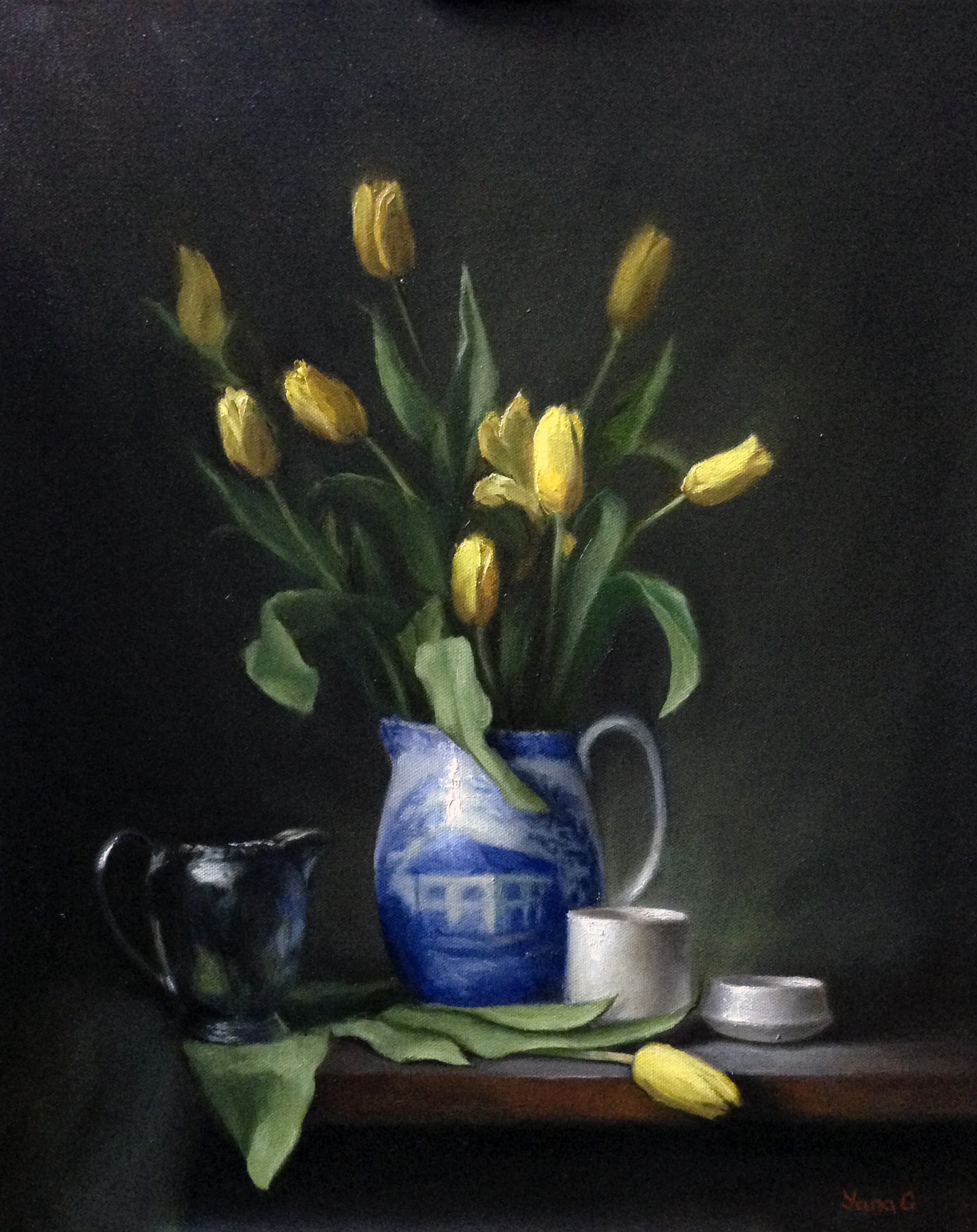 Yellow Tulips 16x20 Oil on canvas 