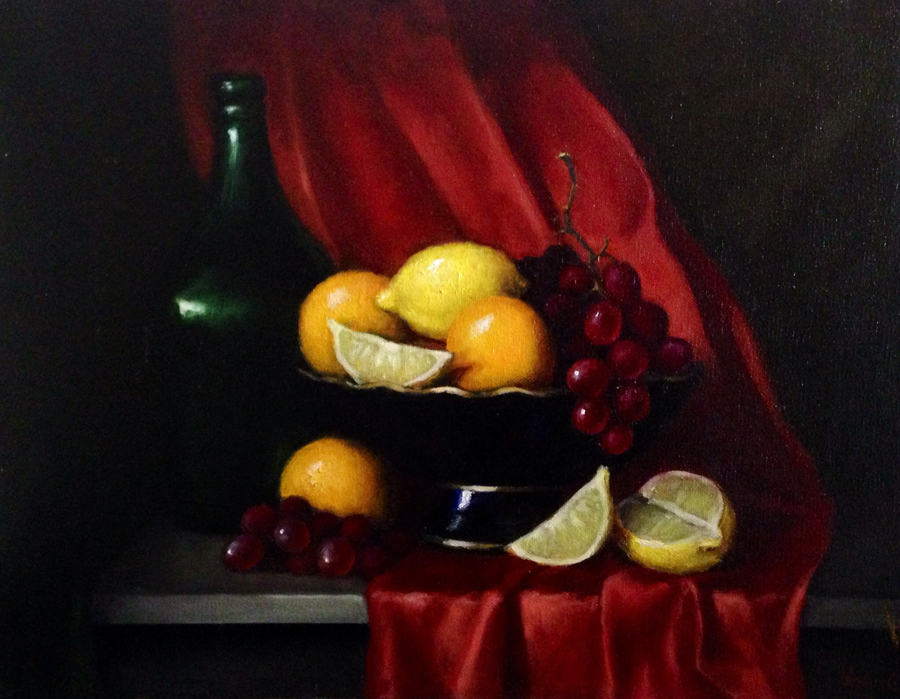 Fruit bowl 14x18 Oil on canvas 