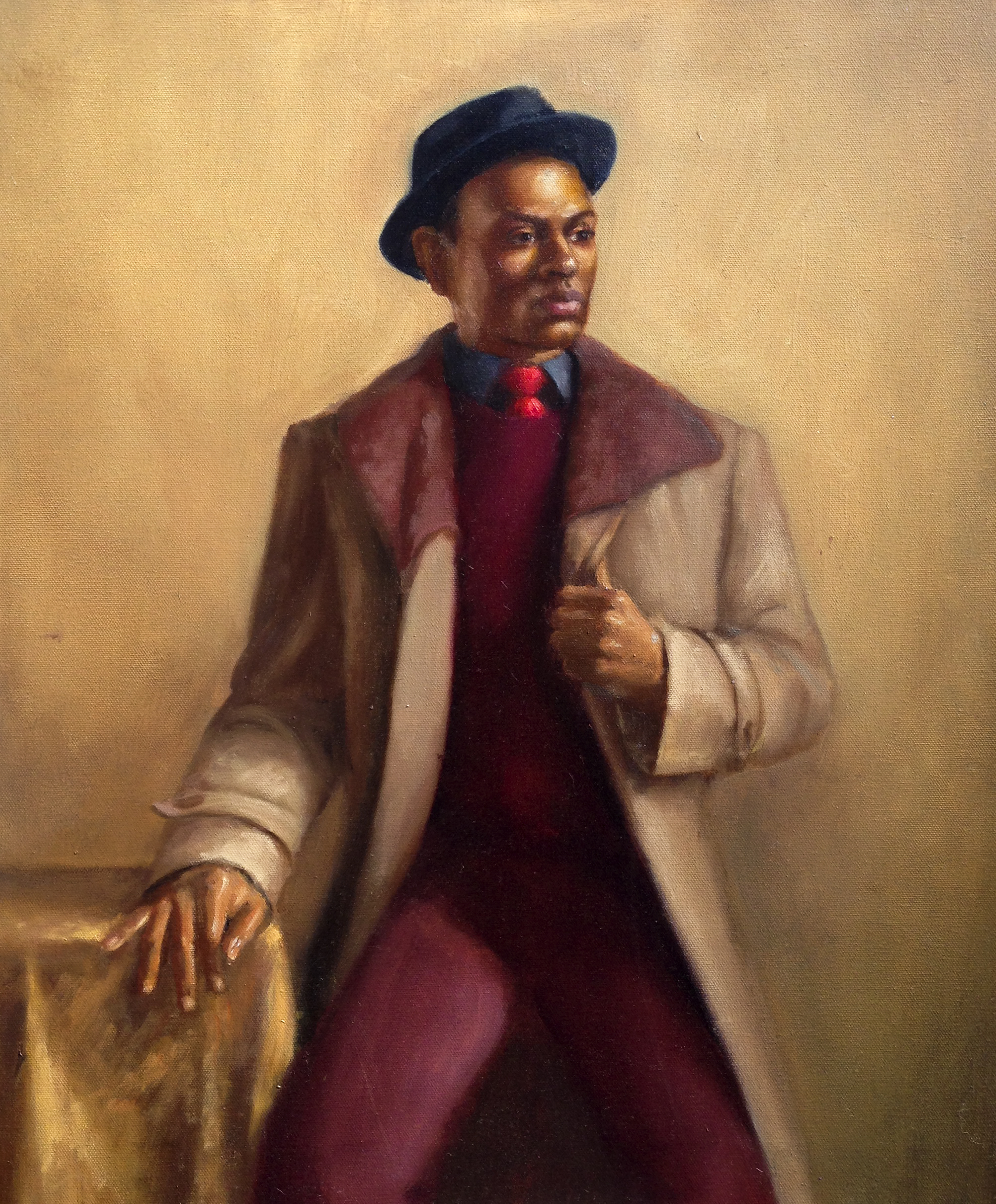 Man in the Coat 20x24 Oil on canvas 