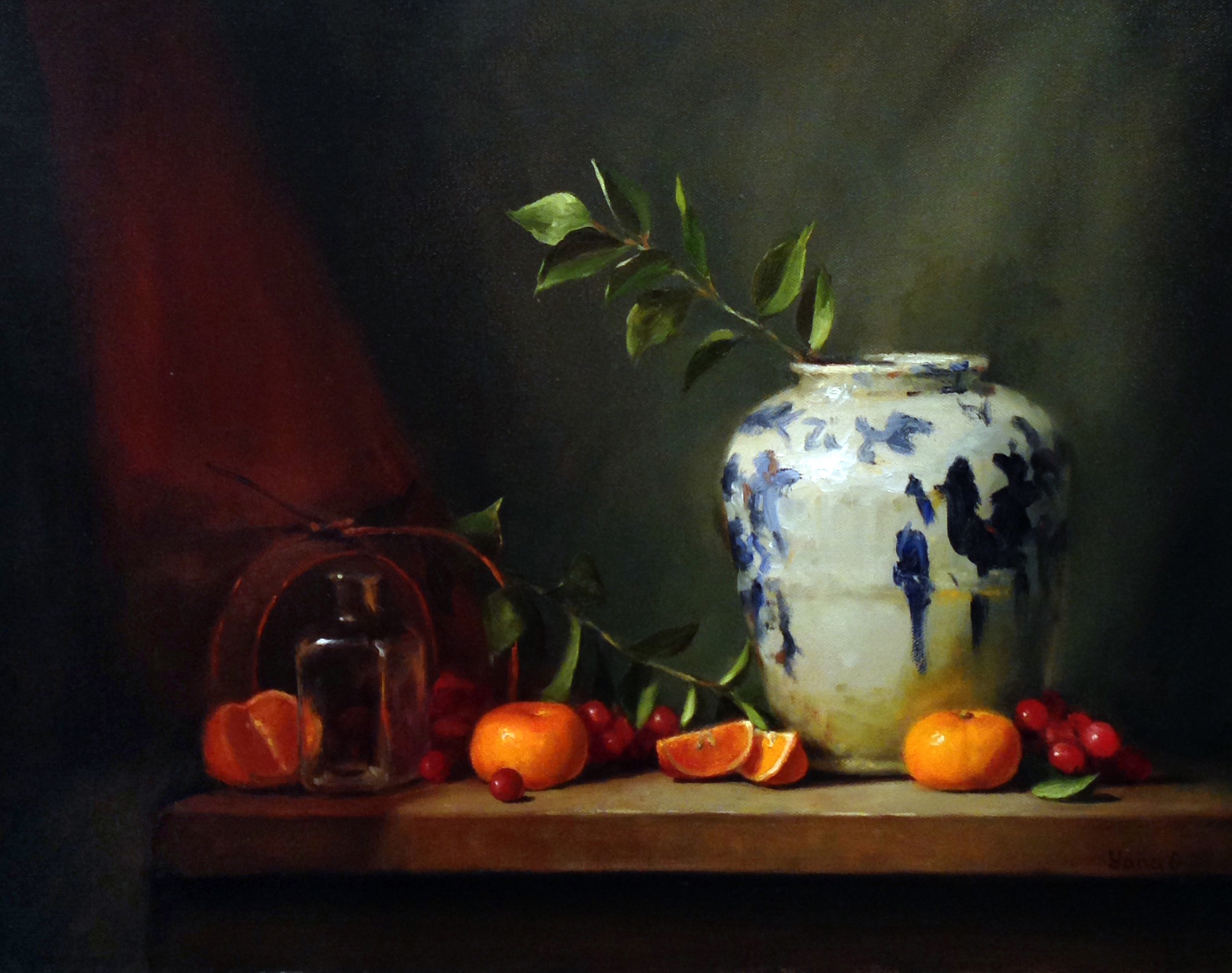 Still Life with Chinese vase 16x20 Oil on canvas 
