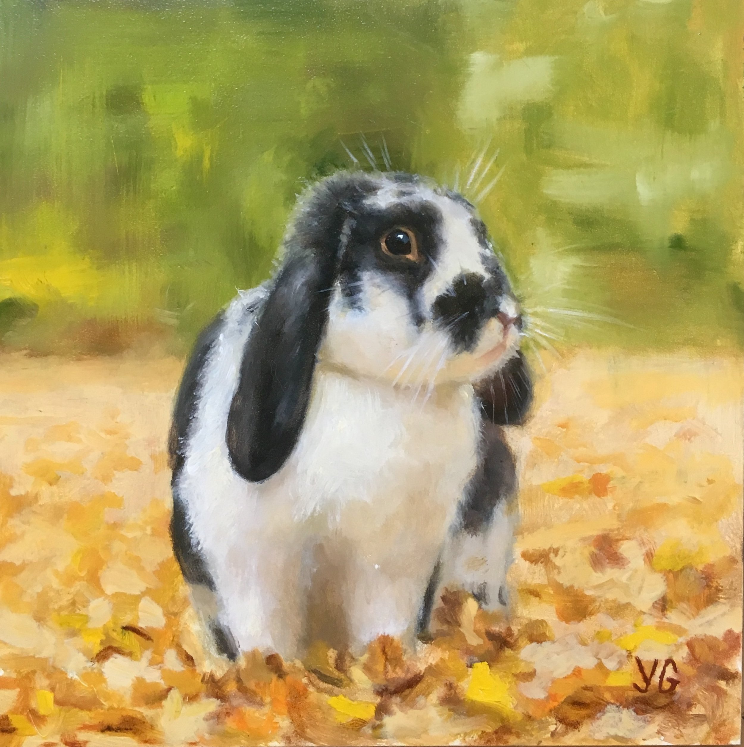 Enjoying the Fall 6x6 Oil on board