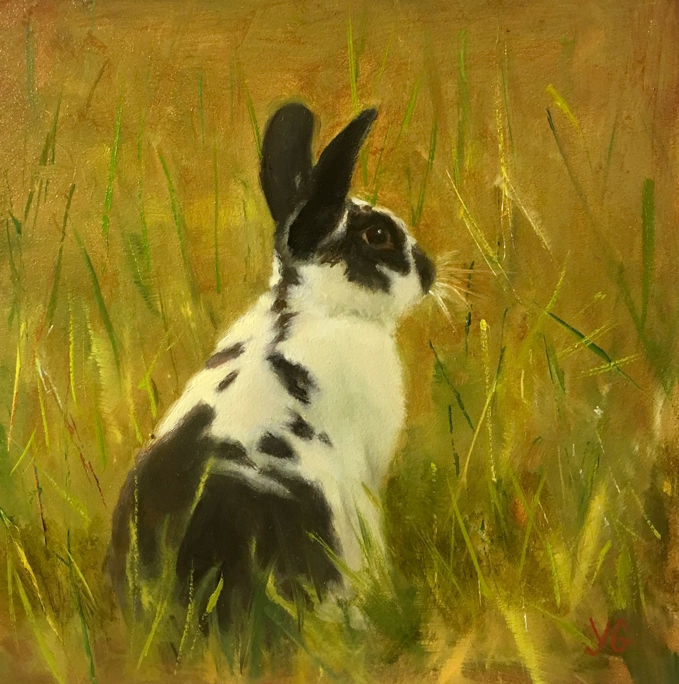 In the field 6x6 Oil on board