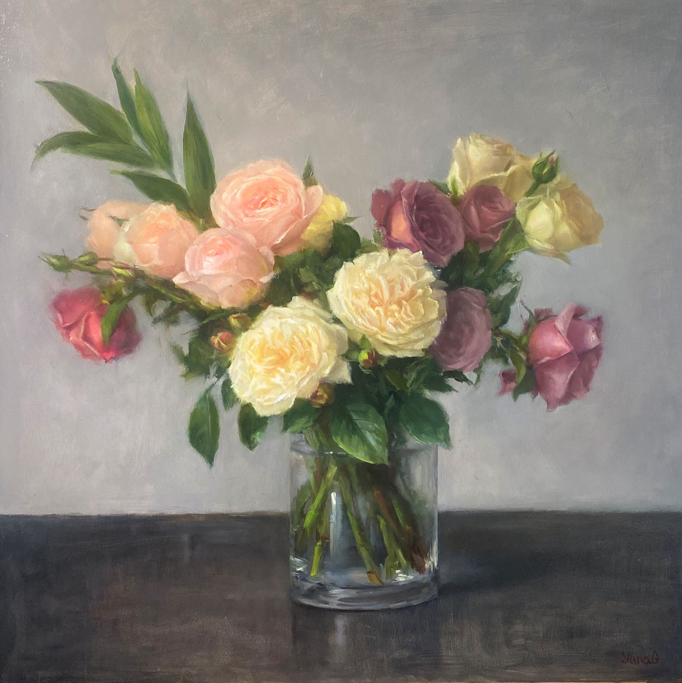 Mother's Day Bouquet 16x16 Oil on board 