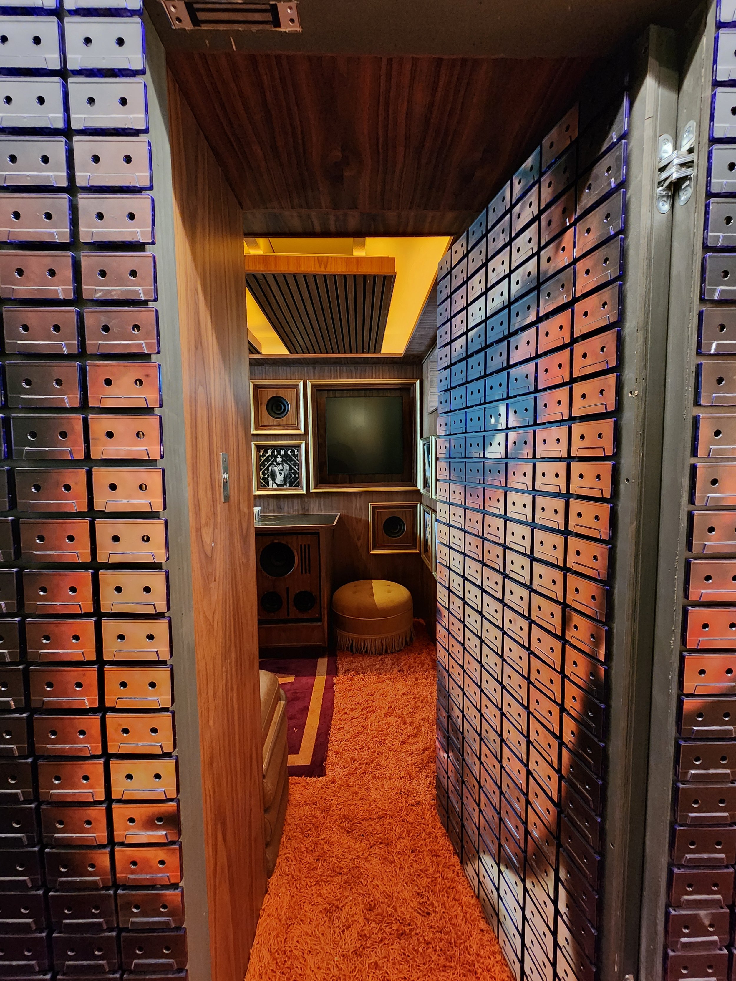 Secret door through Prince cassette tape wall mural